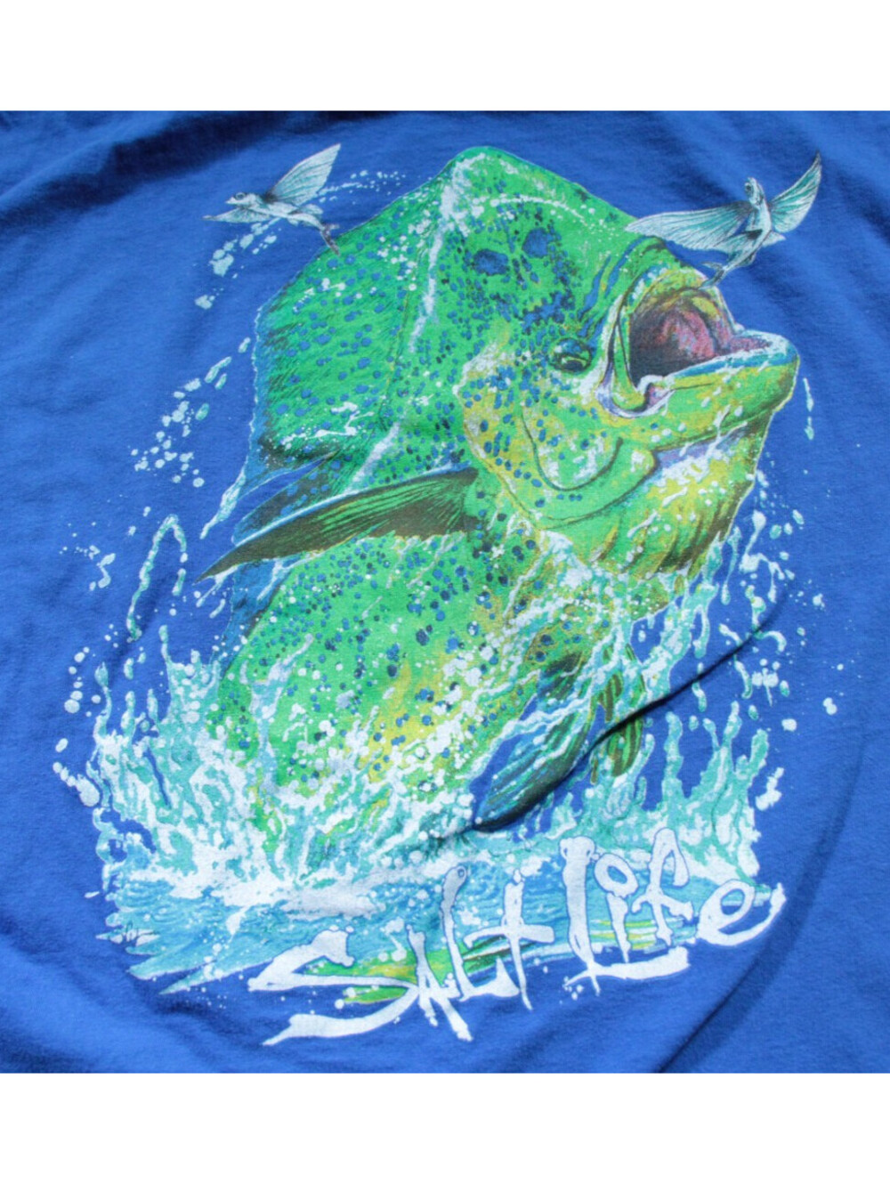 Salt Life Long Sleeve T-Shirt 2XL Pocket Shirt Fish Blue